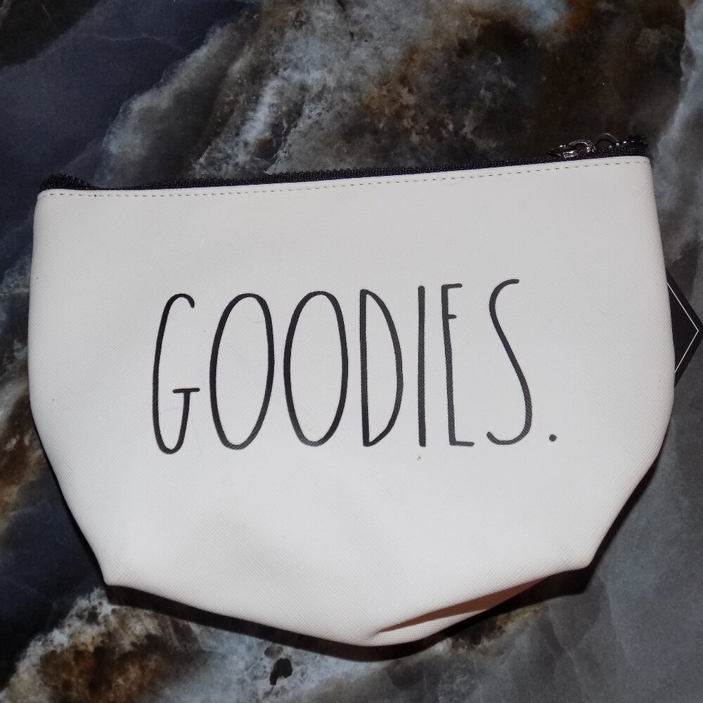 Rae Dunn White "GOODIES" Cosmetic Case